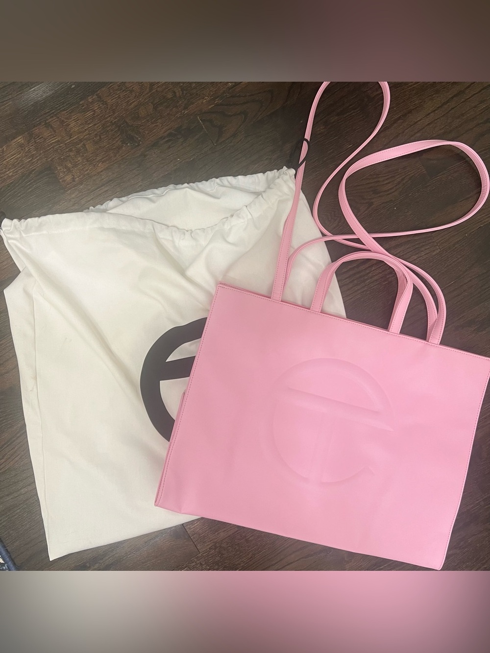 Telfar Large Shopping Bag Bubblegum Pink Vegan Leather Tote With Dust Bag